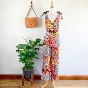 Anthropologie shoulder tied jumpsuit